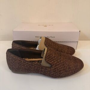 NEW Birdies Womens Starling Loafers Size 10 Flats Raffia Slip On Brown Shoes